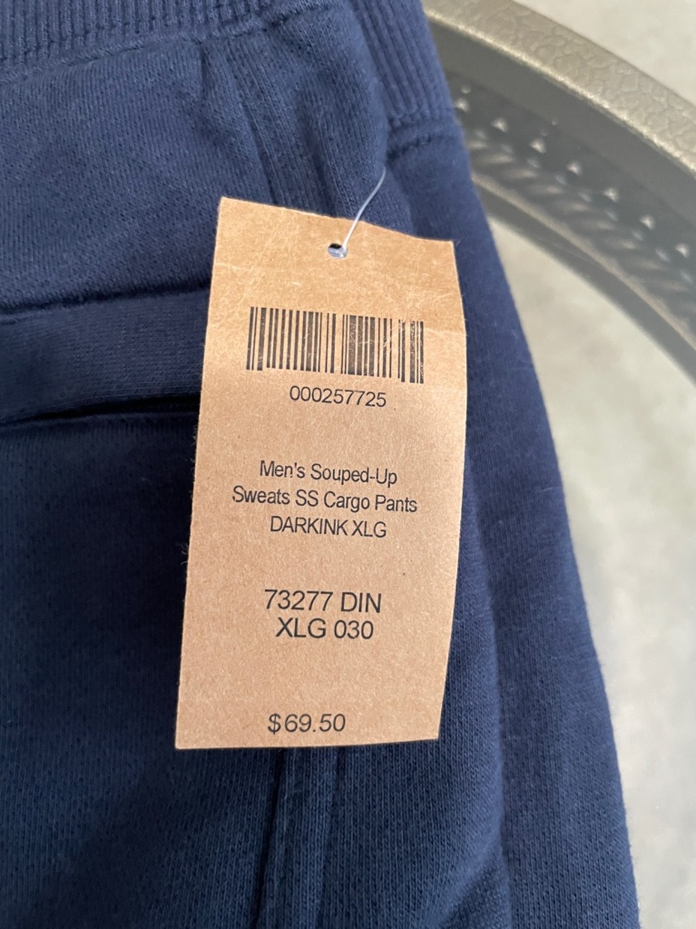 Duluth Trading Co Navy Cargo Sweatpants with Pocket Detail - Picture 2 of 3